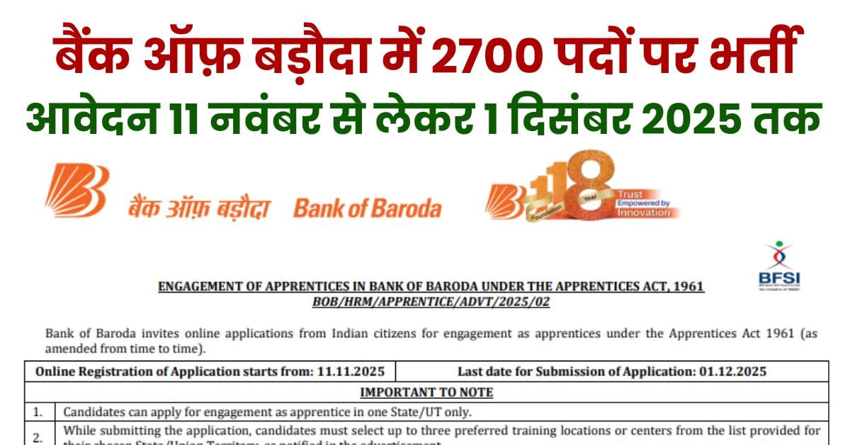 Bank of Baroda Apprentice Recruitment 2025
