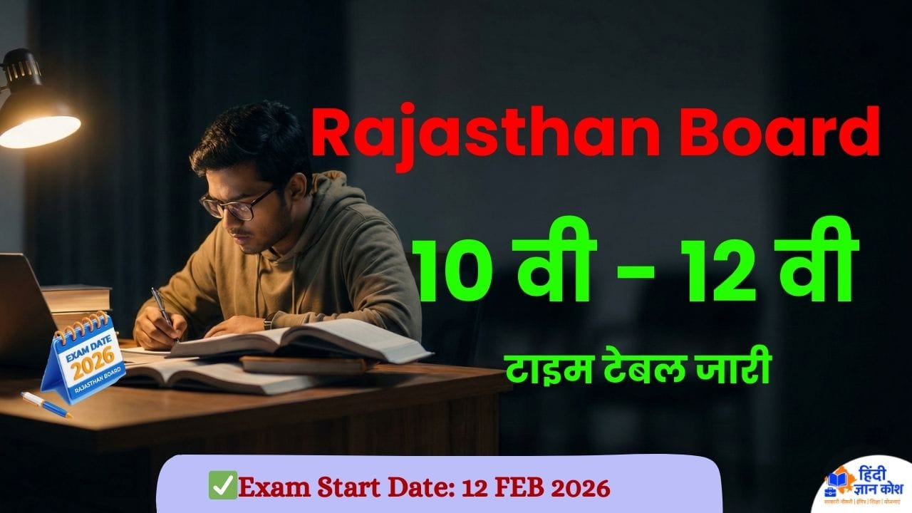 Rajasthan Board 10th 12th Time Table 2026